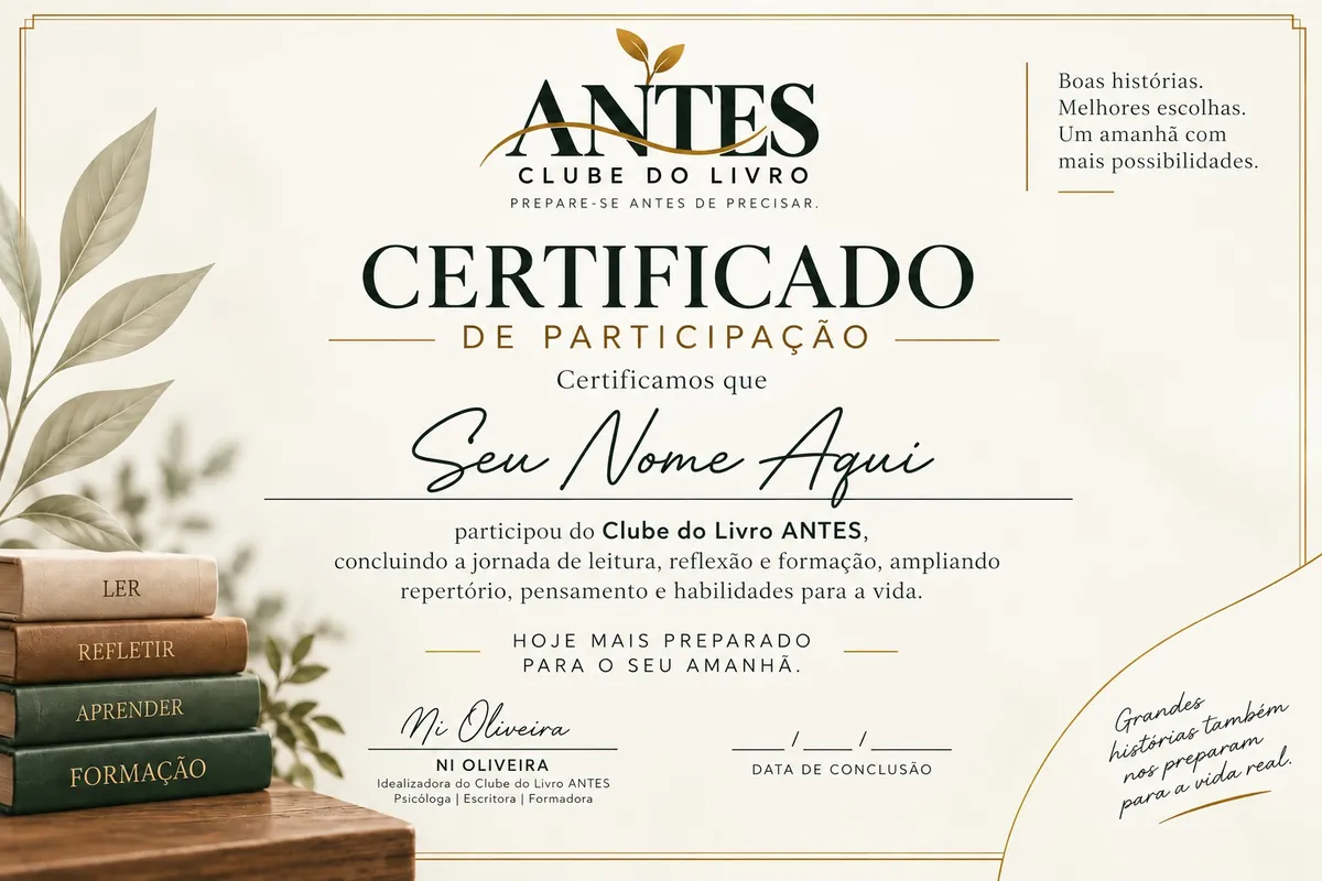 Modelo do certificado de participação do ANTES, prepare-se